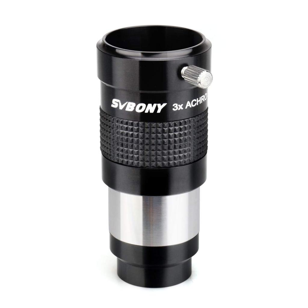 Svbony Barlow Lens Correction Lens 3x Chromatic Aberration Inch Diameter Multiplier Mirror Telescope Adapter for Astronomical Photography Black