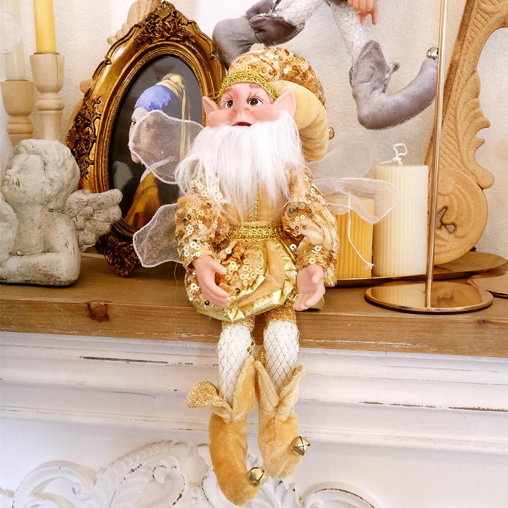 Рождественские украшения куклы-эльфа Уши эльфа Рождественская кукла ручной работы Подарок Рождественская елка Подвески Домашний орнамент Эльф-клоуны Новогодний декор Navidad Детские подарки