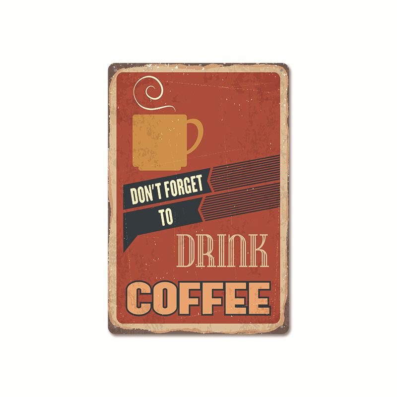 Coffee Shop Metal Sign Vintage Tin Sign Plaque Metal Vintage Wall Decor for Coffee Bar Cafe Retro Metal Posters Iron Painting