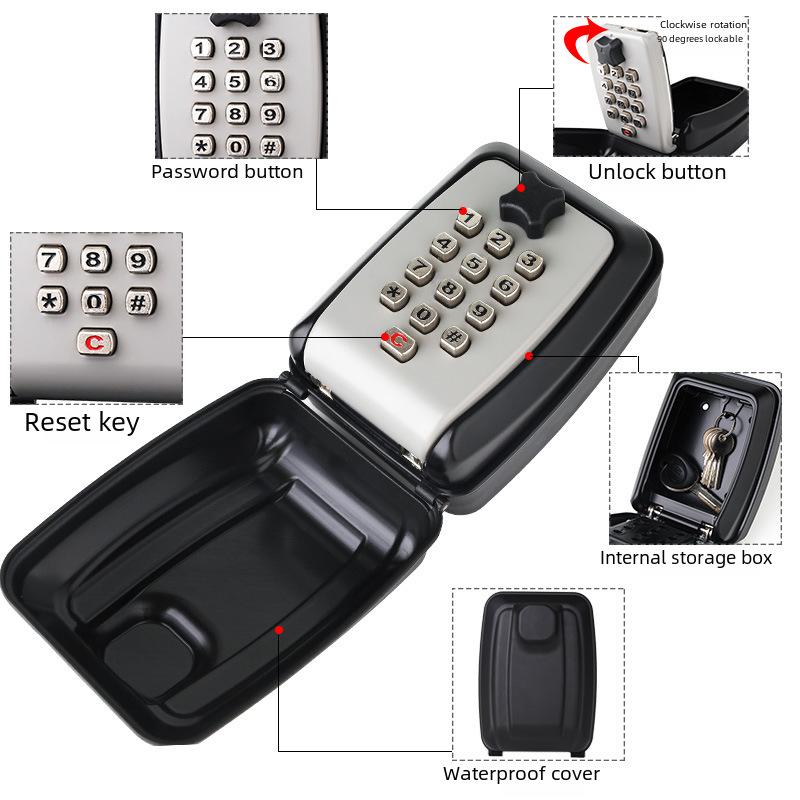 Наружный водонепроницаемый настенный ящик для ключей для безопасности