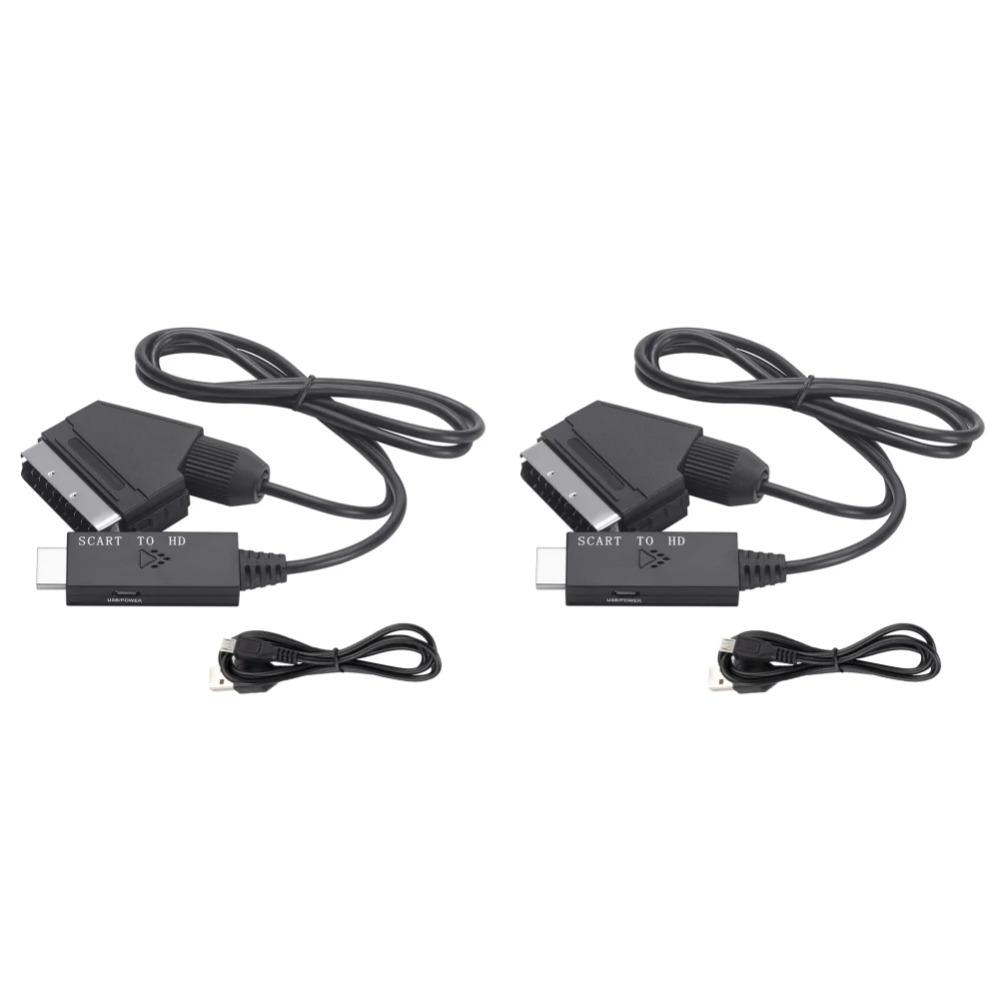 Кабель-переходник SCART на HDMI-совместимый Видео Аудио Конвертер Адаптер Scart в HDMI Выход Поддержка 720P/1080P Переключатель для HDTV DVD