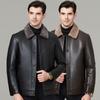 Winter Sheepskin Jacket Middle-aged Men's Genuine Leather Jacket Plus Velvet Loose Large Size Dad Jacket