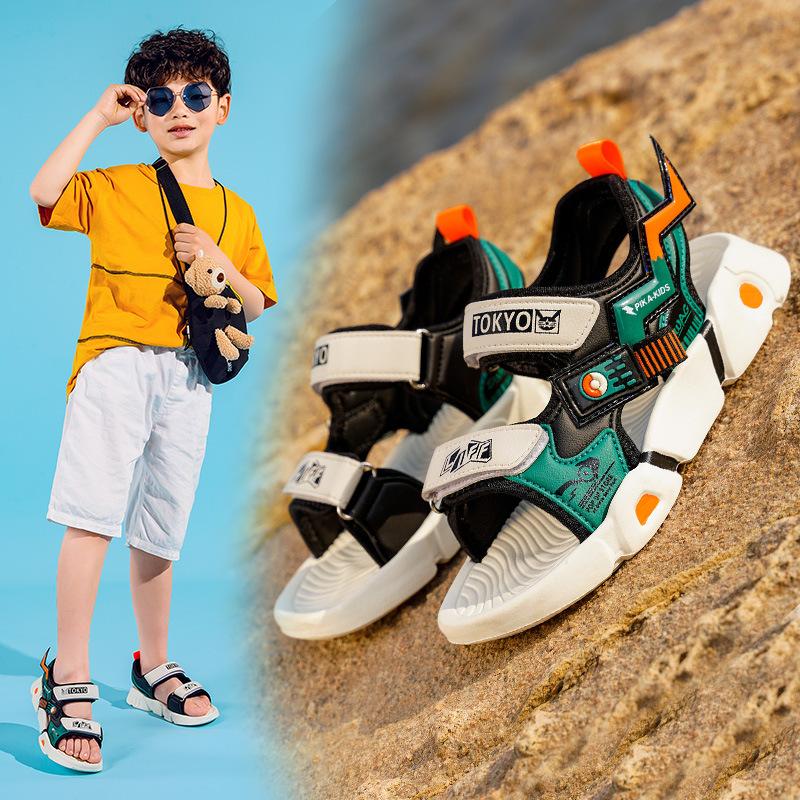 Children's sandals open-toed beach shoes cartoon children's Pikachu sandals soft sole non-slip wholesale one piece