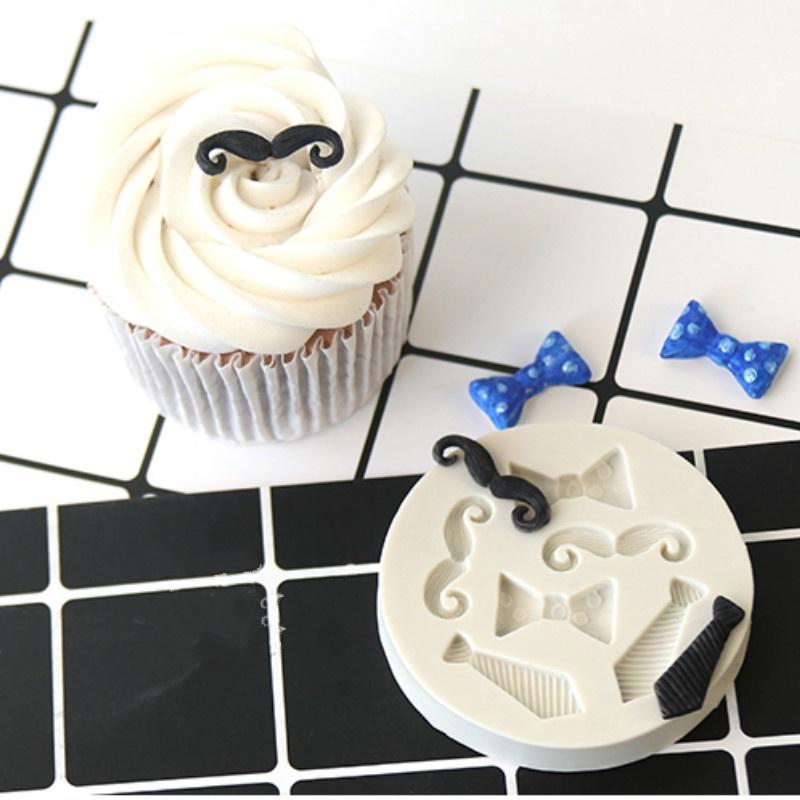 Инструменты для торта, силиконовая форма для бороды, усов, галстука-бабочки, форма для помадки, форма для торта, сахарного шоколада