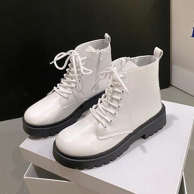 Женские сапоги осень/зима новые модные британские короткие сапоги на шнуровке с застежкой-молнией износостойкие кожаные сапоги на толстой подошве