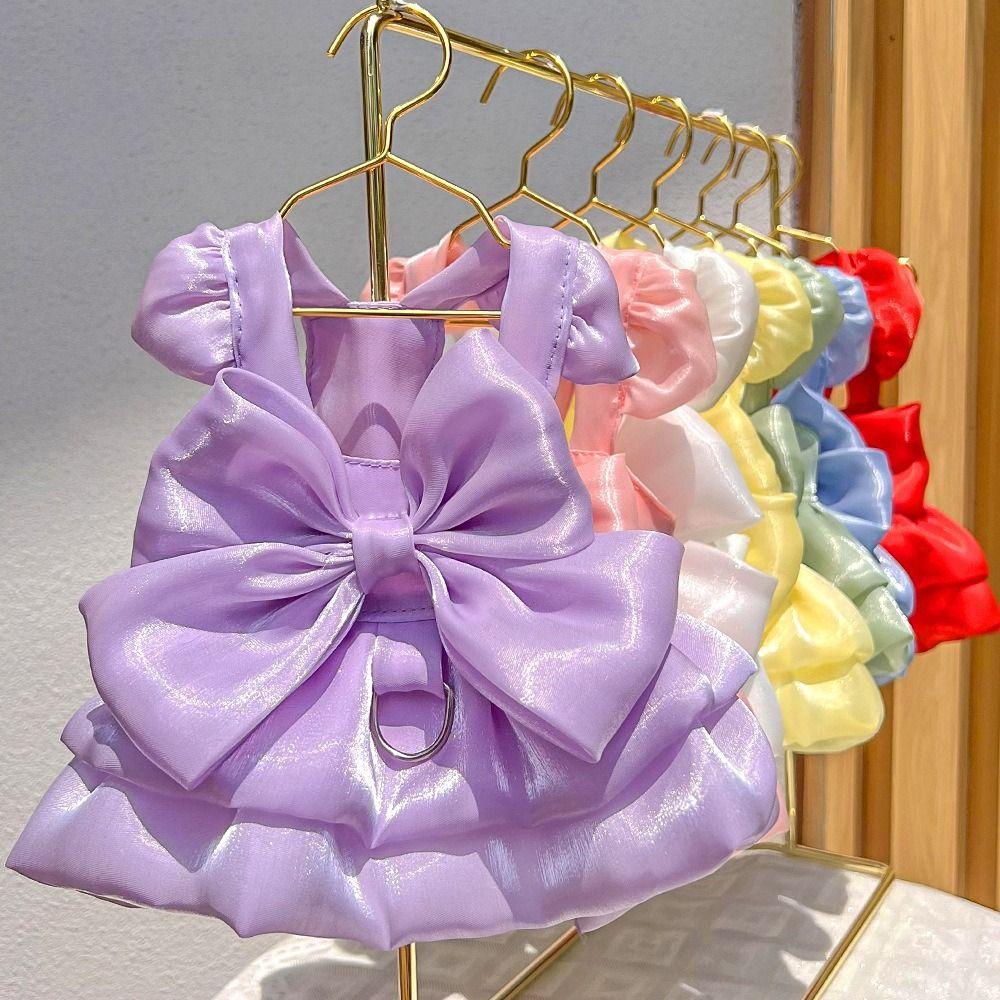 Bow Pet Dog Clothes Lovely Pet Bowknot Skirt Gift Pet Princess Skirt Pet Party Supplies
