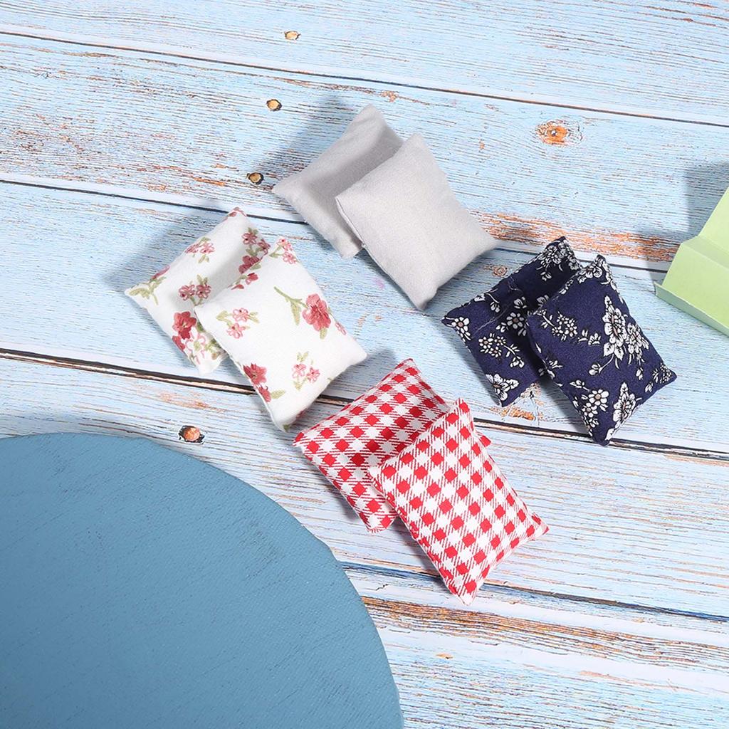 8шт 1:12 Подушки для кукольного домика, миниатюрные, имитация подушек, мебель, модель, игрушка, аксессуар, подушка для дивана