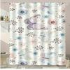 Multicolored Patchwork Color Blocks Shower Curtain Washable Dirt-Resistant Shower Head Waterproof Polyester Bath Curtain