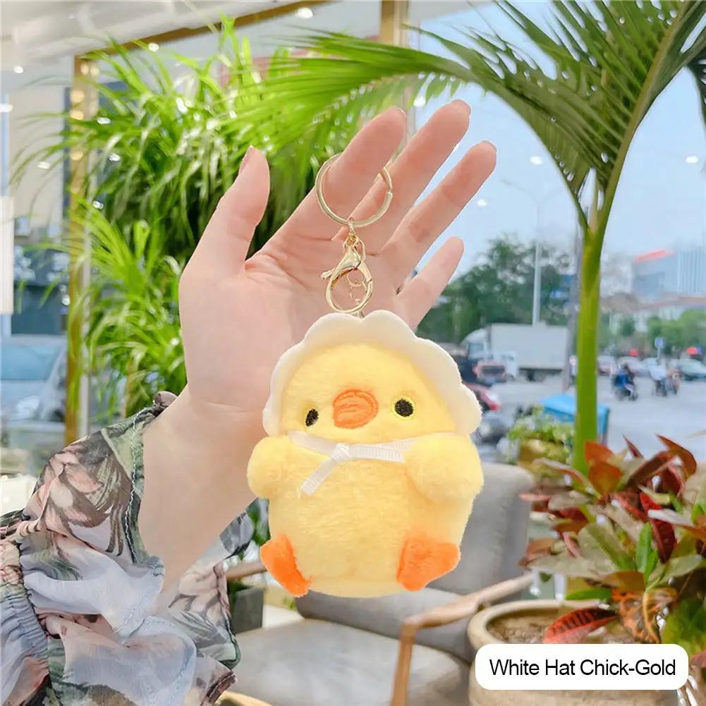 10cm Cute Chicken Plush Toys Key Chain Bag Pendant Cute Chick Doll for Kids Children Birthday Christmas Gifts Toys
