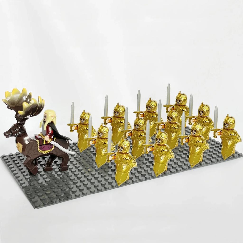 13pcs Castle Knight Rohan Azog Orcs Half-Beast Human Army Elf Guards Roman Solider Minifig Building Block Toys for Kids