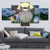 5 Pieces Wall Art Canvas Painting Animated Cartoon Anime Poster My Neighbor Totoro Modern Living Room Home Decoration Modular