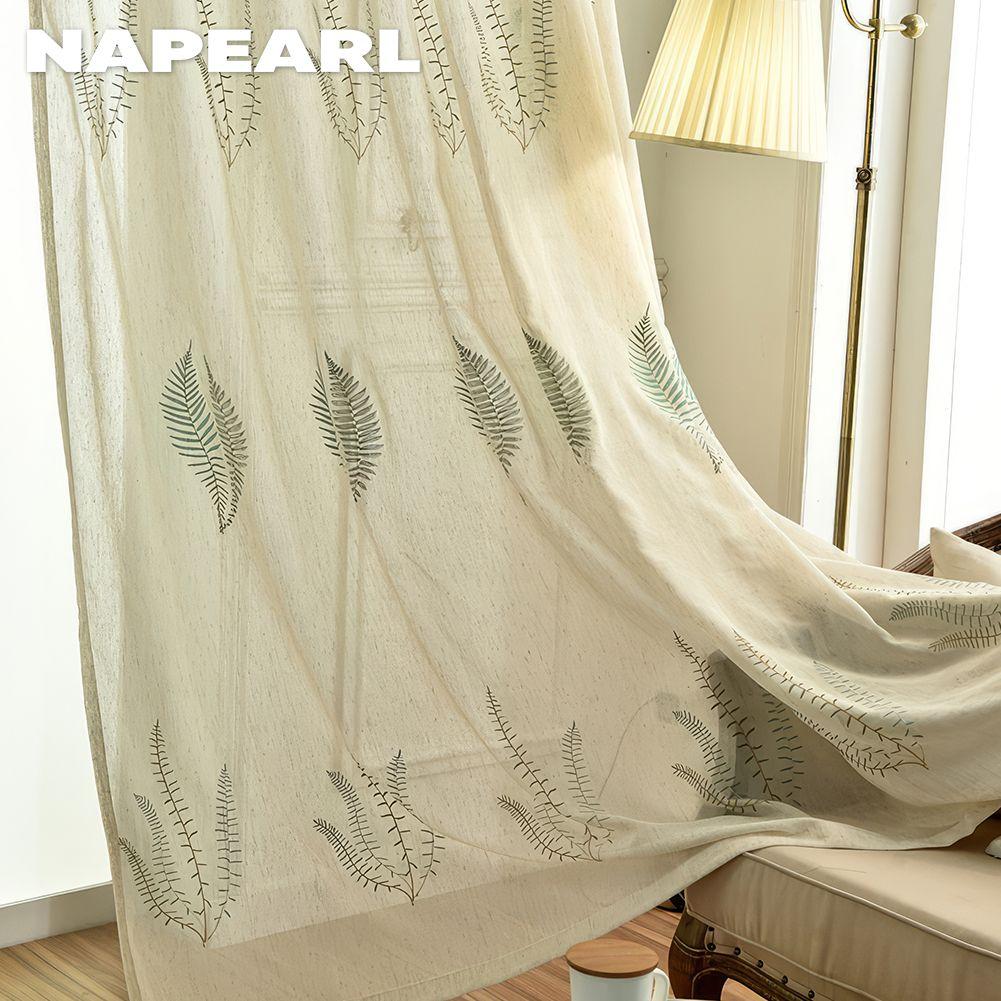 1 шт. NAPEARL 10-20% затемняющий европейский стиль, минималистичный и удобный прозрачный занавес с вышивкой для гостиной, спальни, домашний декор
