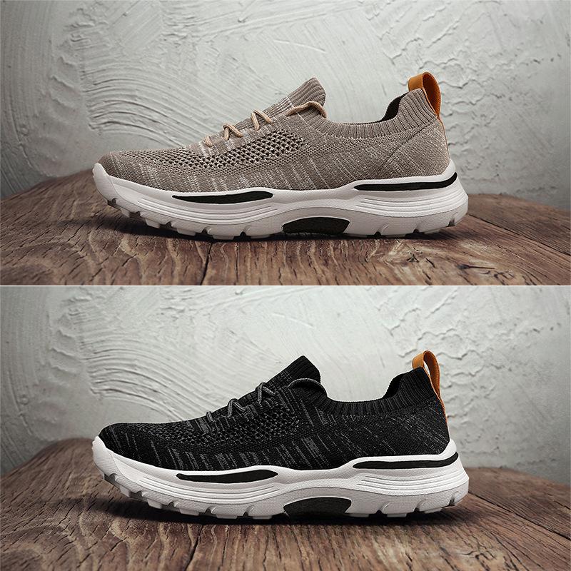 Модная мужская повседневная обувь, модная удобная сетчатая обувь, летняя дышащая мужская парусиновая обувь, обувь для ходьбы без застежек, джентльмен, большой размер