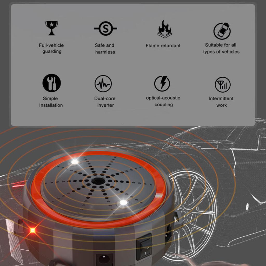 Ultrasonic Pest Repeller 12V Ultrasonic Animal Repellent Device for Car & Homes Effective Against Mice Rats & Squirrels