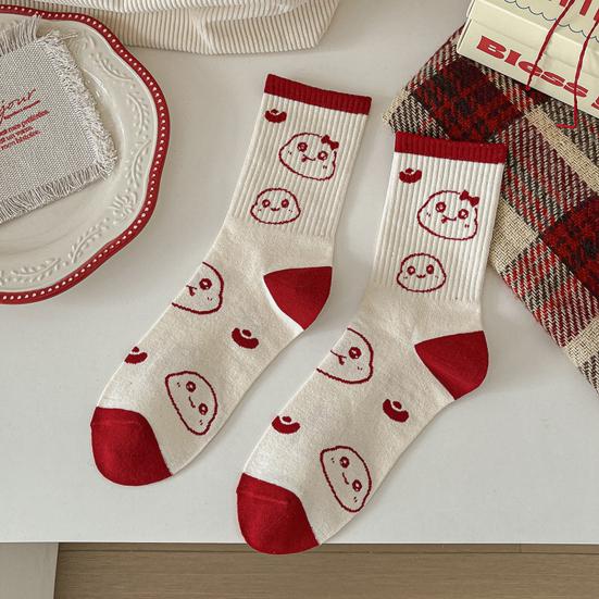 Красные носки с китайским новым годом, мультяшные носки с изображением знака зодиака «Змея», год удачи, теплые хлопковые носки для повседневной носки осень-зима