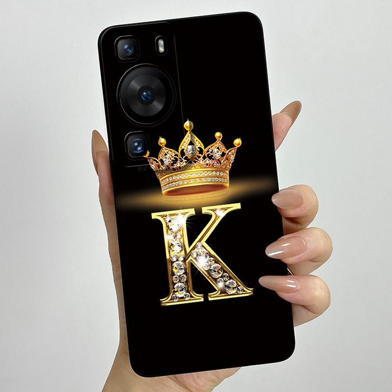 Для Huawei P60 / P60 Pro / P60 Art Чехол для телефона с короной и буквой для пары HuaweiP60 P60Pro P60Art Мягкий силиконовый TPU Защитный корпус
