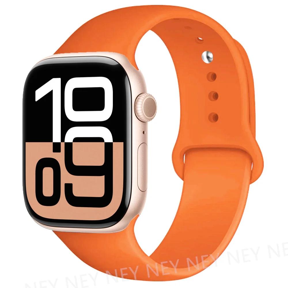 Силиконовый Ремешок Для Часов 45мм 44мм 40мм 41мм 42мм-46мм спортивный браслет iwatch series 8 7 6 5 4 3 SE 9 10 Ultra 2 49мм