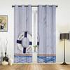 Retro Lifebuoy Fishing Net Plank Curtains for Bedroom Living Room Drapes Kitchen Children's Room Window Curtain Home Decor