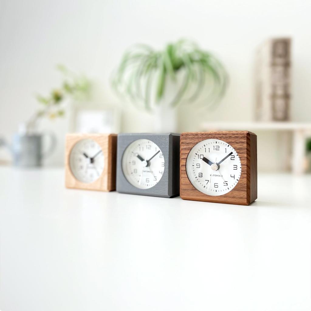 KATOMOKU Будильник 7 Серый km-99GR Будильник 7 x 7 x 4.1см
