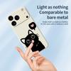 For iPhone 17 Pro Case Love Black Cat Pattern Printing Straight Edge TPU Phone Back Cover