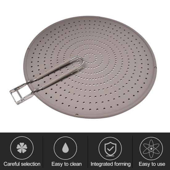 Silicone Frying Splatter Guards Universal Fit Easy Clean Splatter Guard Heat-resistant Splatter Screen Foldable Handle Splatter Guard