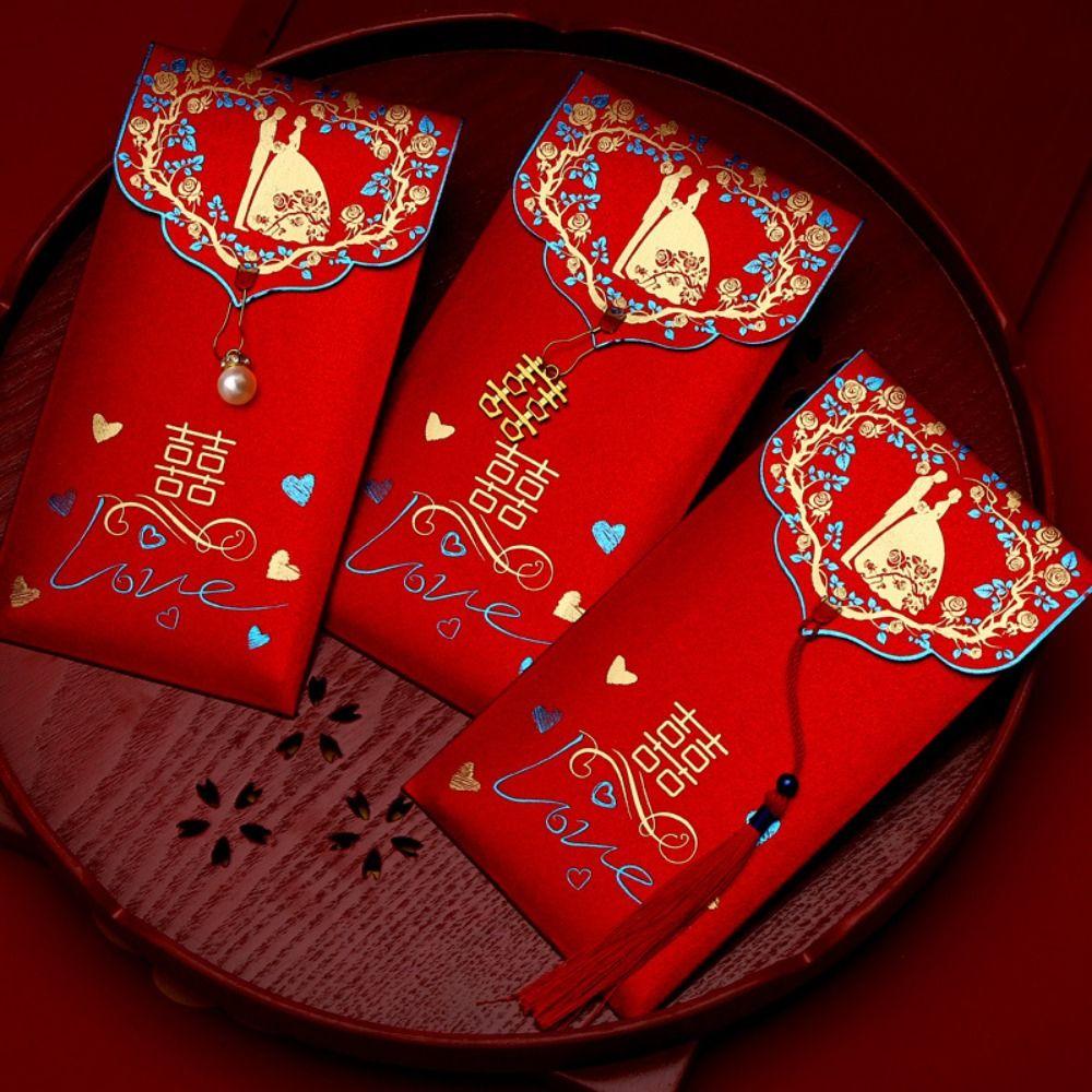 New Year's Blessing Bag Red Envelope New Year Packet Blessing Bag Money Pocket DIY Packing