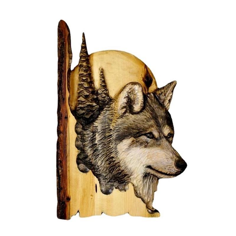 Animal Carving Handcraft Gift Wall Hanging Decor Handmade Wood Handicraft for Wild Nature Lover House Decoration