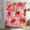 Акварельная цветочная шторка для душа розовая красная оранжевая белая с листьями дизайн для декора ванной комнаты современное украшение дома 69x72 дюйма (175