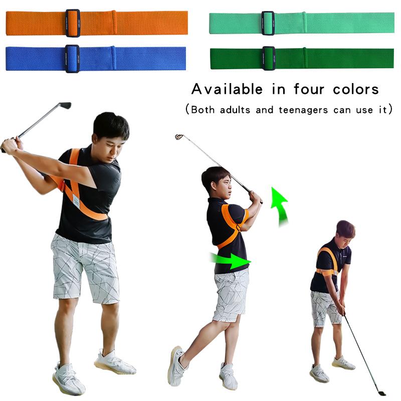 1 Pc Golf Swing Training Aids Swing Arm Strap Double Ring Golf Swing Trainer Beginners Posture Corrector Golf Swing Strap