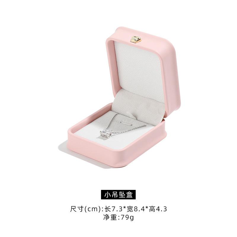 Коробка для украшений из искусственной кожи с короной, кулон для кольца, шкатулка для браслета, шкатулка для жемчуга, шкатулка для упаковки ювелирных изделий