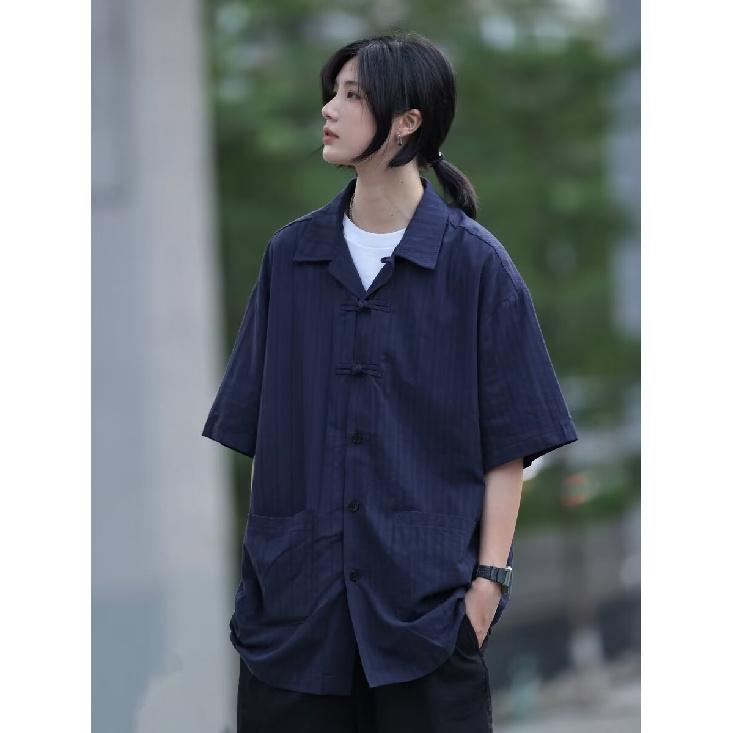 Летняя одежда мужская ретро повседневная рубашка студенческая свободная нишевая дизайнерская забавная новая мужская верхняя часть для ношения на открытом воздухе