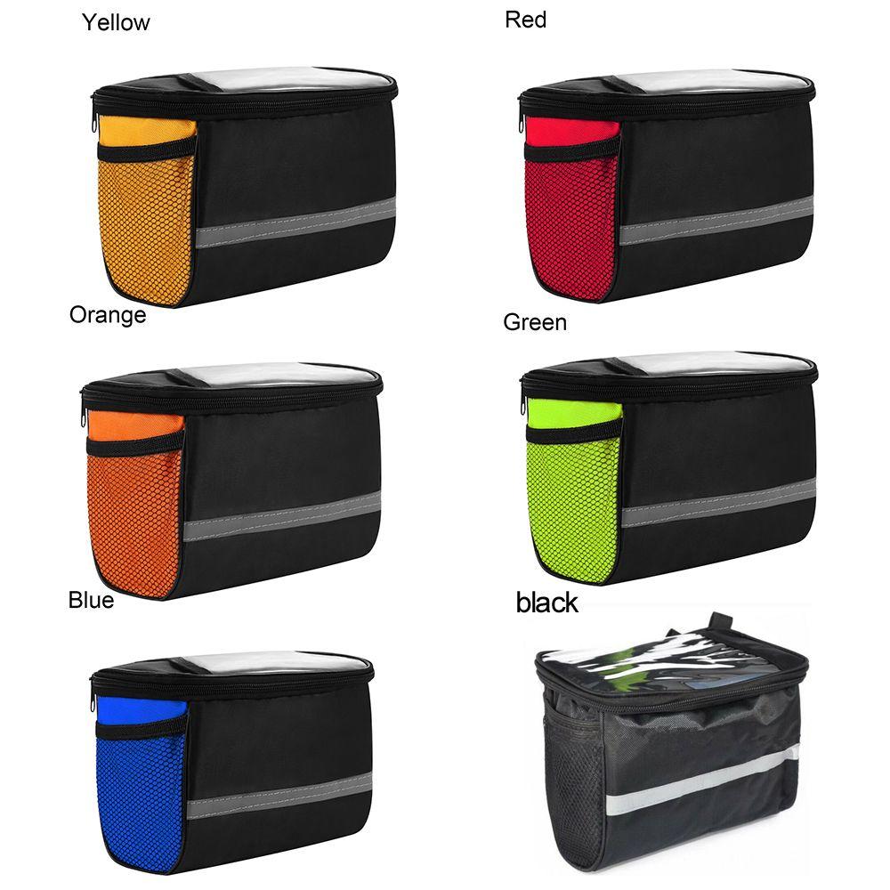 Sports Reflective Bike Pouch Bike Handlebar Bag Front Tube Basket Bicycle Bag Pannier