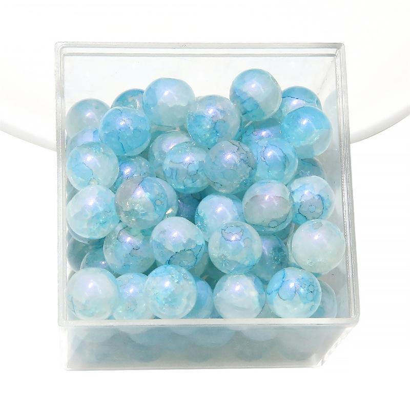 10 мм стеклянные бусины-попки Halo Inside Broken Round Бусины из глазури Ретро-бисер ручной работы Diy Ice Crack Jewelry Бусины-попки для изготовления ювелирных изделий