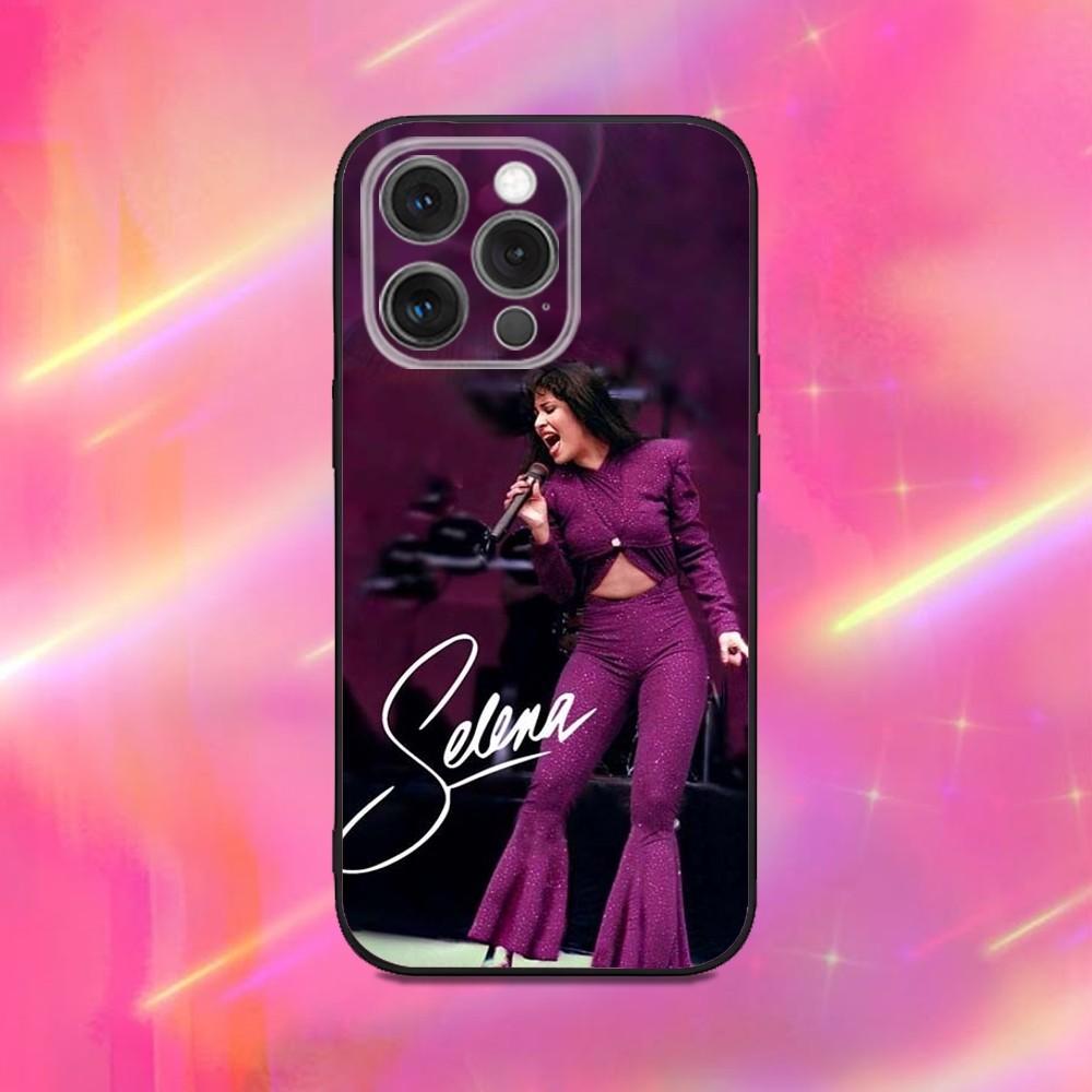S-Selena Quintanilla Phone Case For iPhone 16,15,14,13,12,11,Pro,Max,Plus,X,XS,XR,SE,8,7,Mini,Soft Silicone Black Case