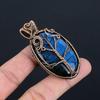 Natural Tree of Life Blue Fire Labradorite Gemstone Pendant | Oxidized Copper Wire Wrapped | Necklace Pendant | Copper Jewelry For Her/him