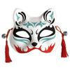 Festival Fox Sakura Mask Half Face Cat Masquerade Cosplay Costume Japanese Anime Rave Hand-Painted Props