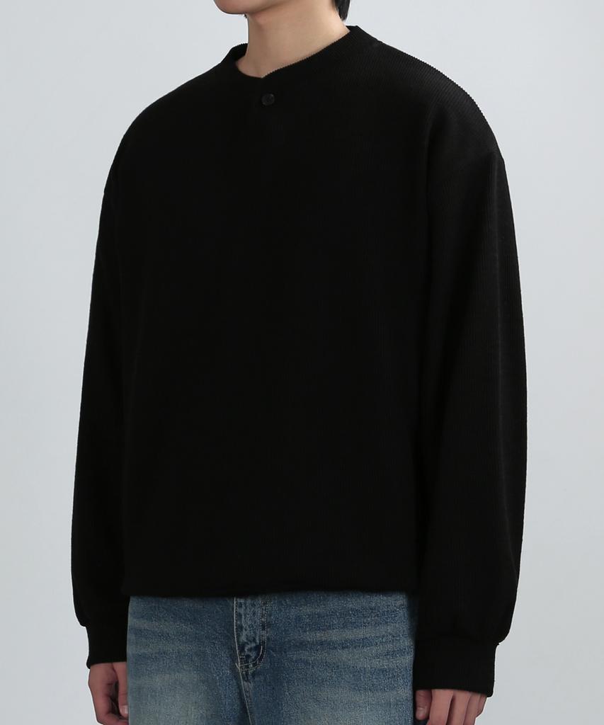 VERYVAIN Mono Button Henley Knit (Black)