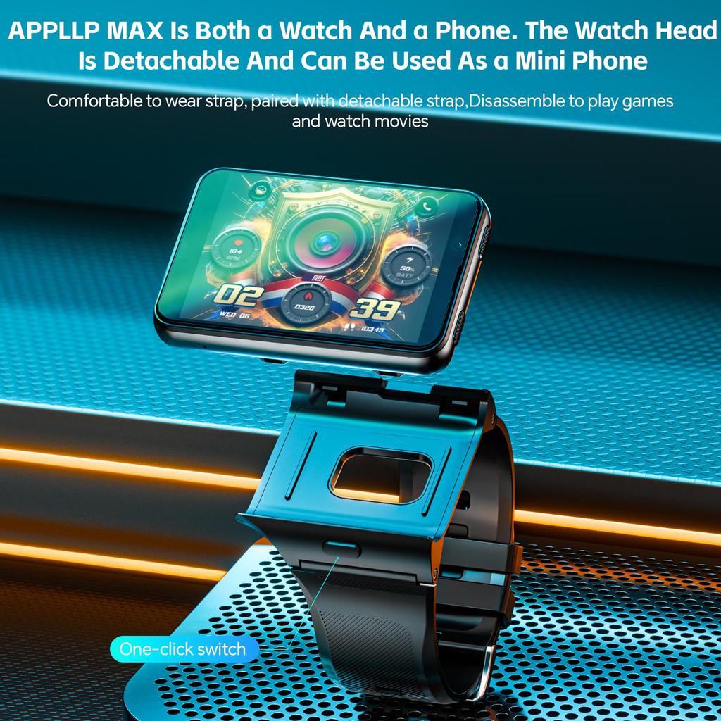 Смарт-часы Lokmat APPLLP Max с экраном 2.88 дюйма, слотом для SIM-карты и пульсометром