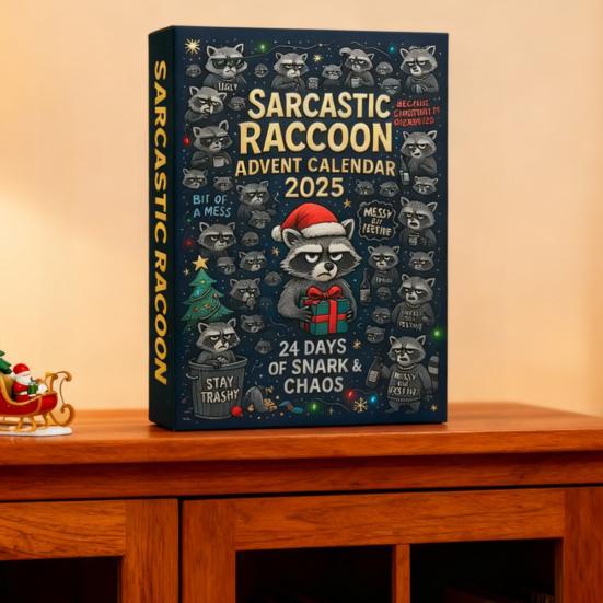 Sarcastic Raccoon Advent Calendar 2025 24 Days Christmas Countdown Calendars with 24 Humor Jokes