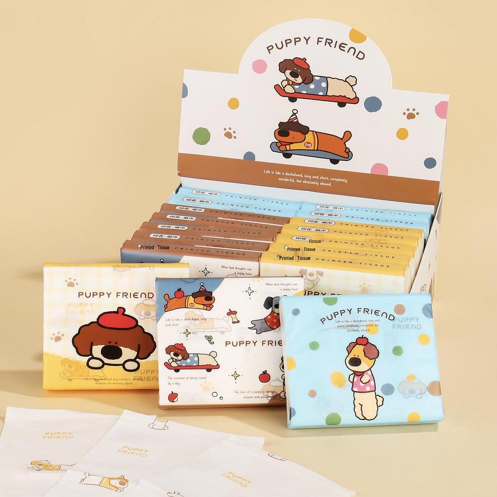 Sausage Dog Cartoon Portable Tissue Bag for Kids
