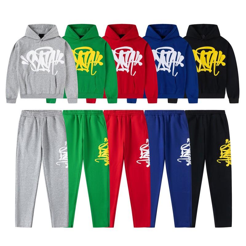 Womens Hip Hop Foam Print Hoodie Sweatpants Set Casual Streetwear