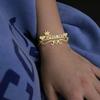 New Fashion Custom Name Stainless Steel Bracelet Exquisite Custom Gold Plated Cuban Chain Bracelet Women Christmas Birthday Gift