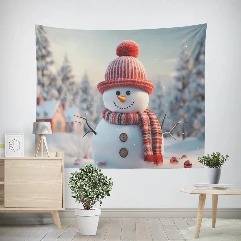 Новый год Рождество Снеговик Узор Гобелен Гостиная Диван Домашний Декор Рождественский Подарок