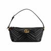 Женская сумка через плечо ручная сумка Gg Marmont с двойным логотипом G, стеганая кожаная, узор "елочка", черная