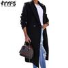 YYFS Women's Fashion Casual Solid Color Print Autumn Winter Long Sleeve POLO Neck Jackets & Coats