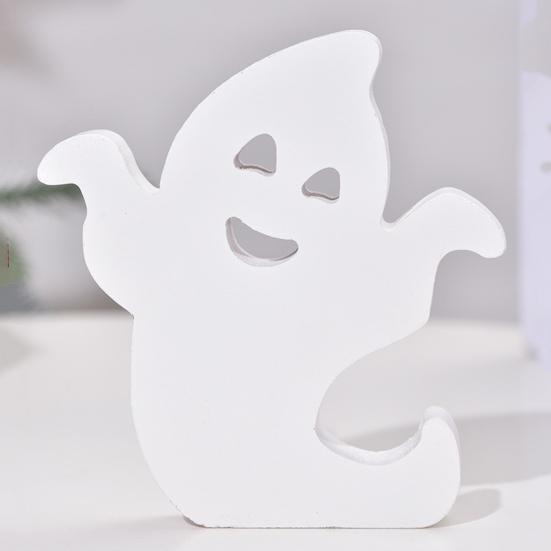 Halloween Ghost Ornament Freestanding Ghost Sign Tiered Tray Decoration Ghost Table Centerpiece for Halloween Fall Party