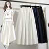 Korean Style Fashion Ladies Retro Three-button Skirt Women's Versatile High Waist Long Skirt