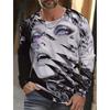 Men's Streetwear 3D Anime Girl Printed T-Shirt Casual Round Neck Graphic T-Shirt Tops Breathable Sports Long Sleeve Men