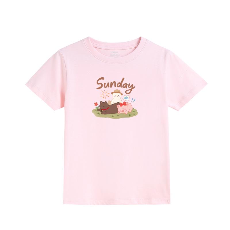 Girls' Fashion Print Short-Sleeve T-shirt - Casual Summer Style Top for Children