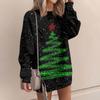 Женское повседневное модное платье с круглым вырезом и рождественским принтом, с длинными рукавами
